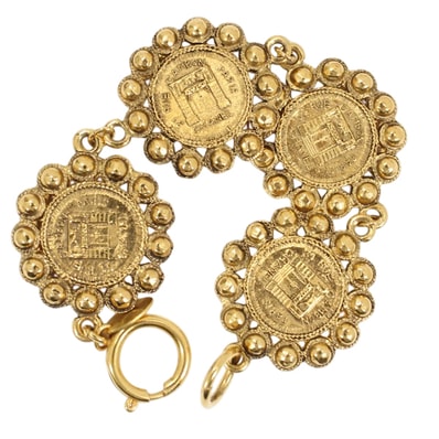 シャネル ヴィンテージ ブレスレット ゴールド カンボン CHANEL COMBON レディース GP アクセサリー ギフト プレゼント 女性