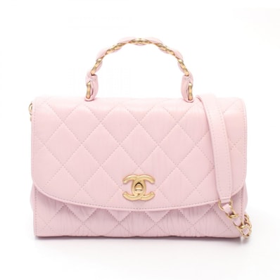 シャネル CHANEL マトラッセ トップハンドル ショルダーバッグ バッグ レザー レディース ピンク系 AS2478 【中古】