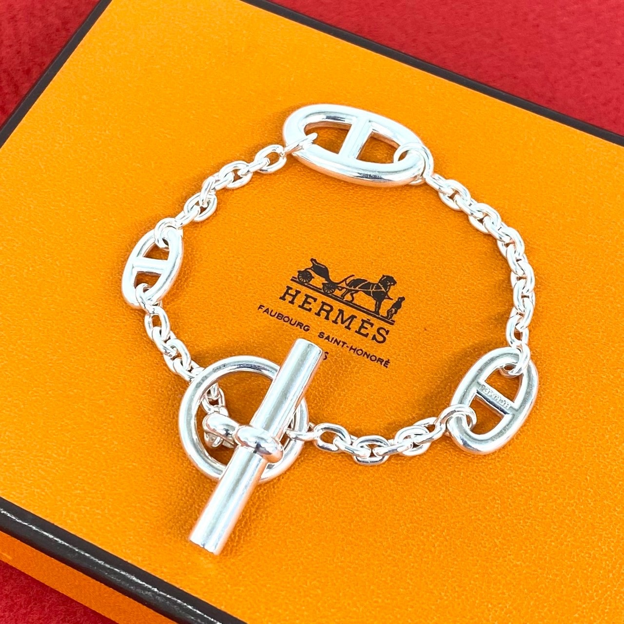 HERMES エルメス ファランドール LG ブレスレット シルバー925 ブレスレット シルバー
 481-6