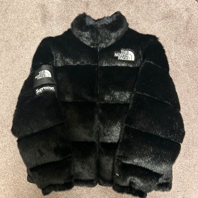 Supreme x The North Face Faux Fur Nuptse Jacket "Black"