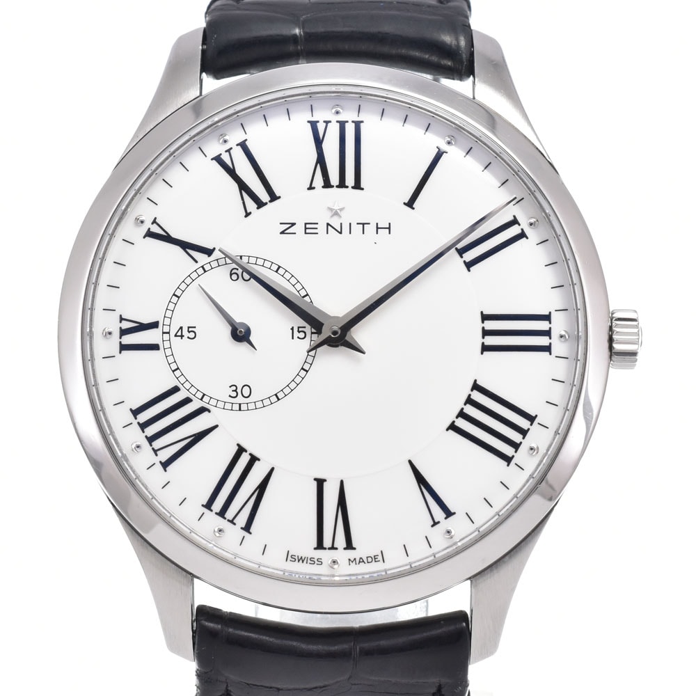 ゼニス ZENITH 03.2010.681/11.C493 エリート ウルトラシン ホワイト 自動巻き メンズ 良品 箱・保証書付き 腕時計 H#149877