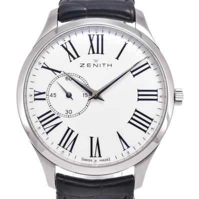 ゼニス ZENITH 03.2010.681/11.C493 エリート ウルトラシン ホワイト 自動巻き メンズ 良品 箱・保証書付き 腕時計 H#149877