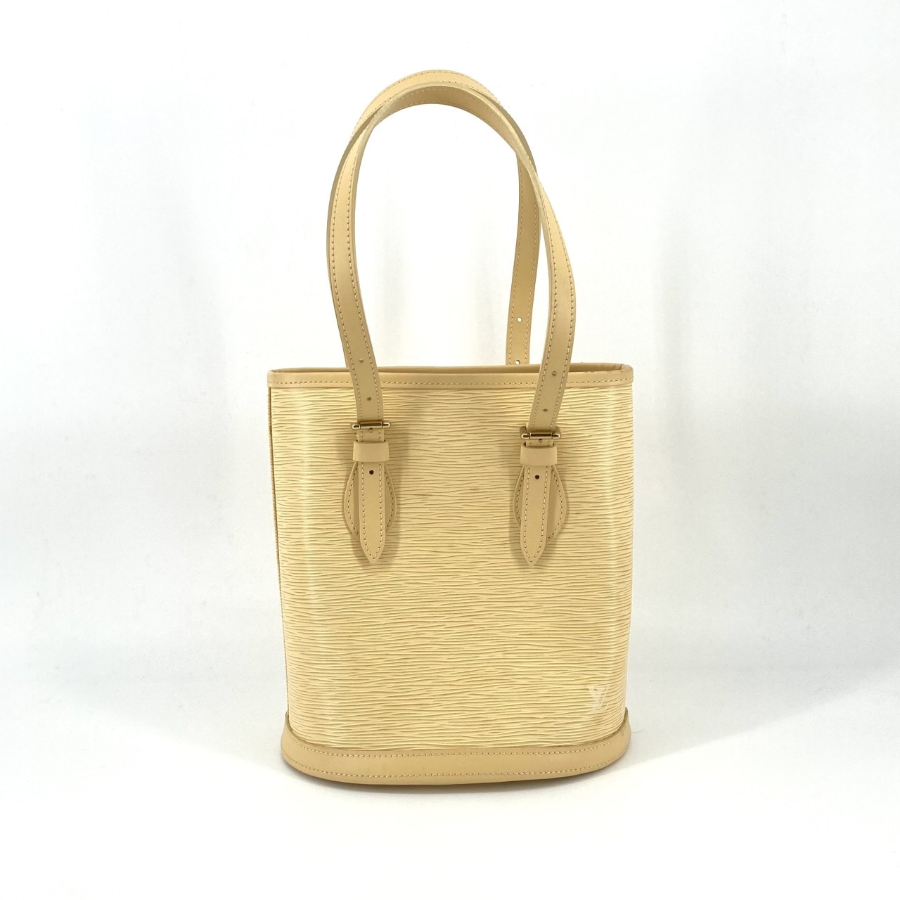 LOUIS VUITTON(ルイ・ヴィトン) エピ バケット PM ポーチ付き エピレザー  / スムースレザー トートバッグ ライトイエロー