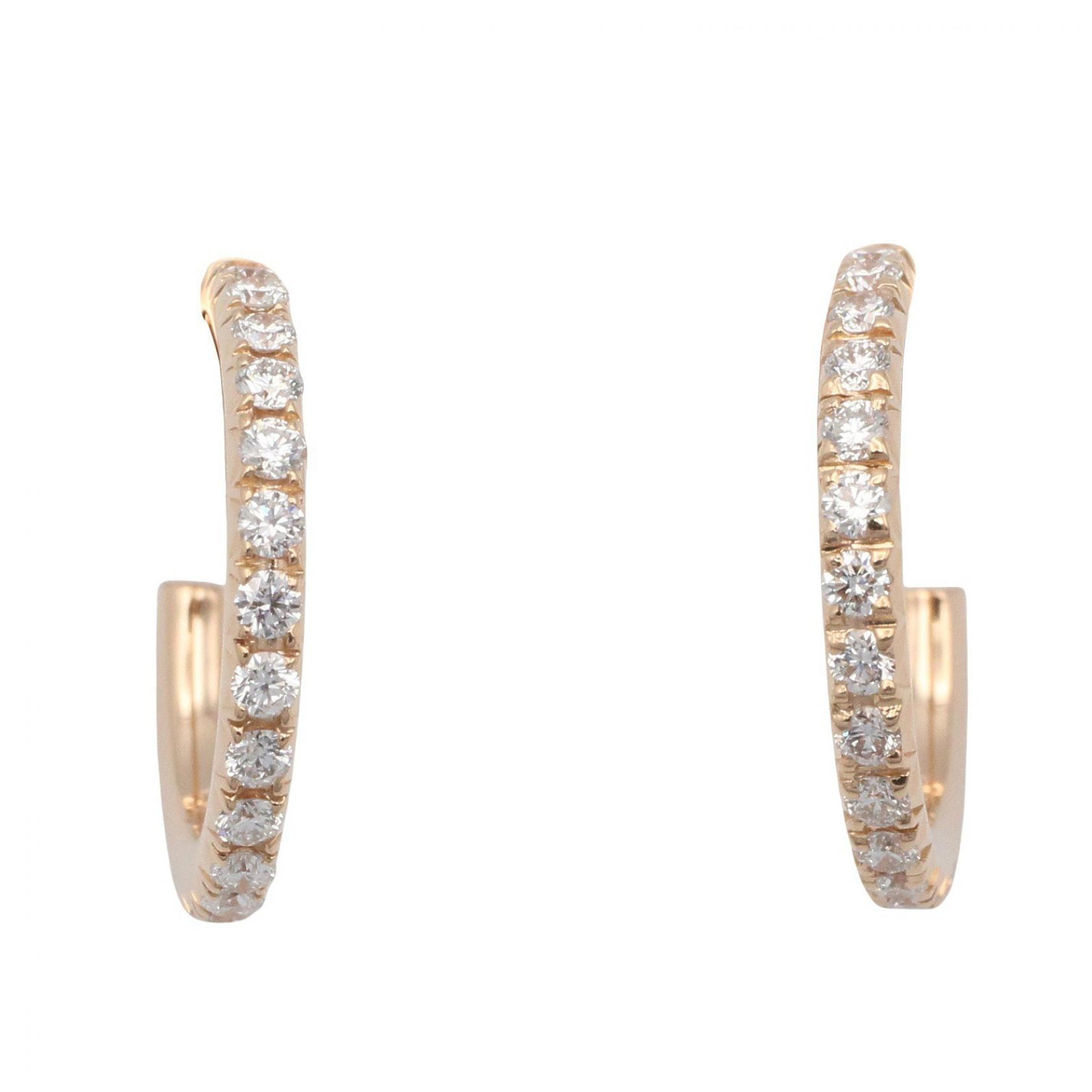 ティファニー TIFFANY&CO メトロフープ ピアス ダイヤ スモール ピアス ジュエリー K18PG(ピンクゴールド) ダイヤモンド レディース クリア系 / ゴールド系 【中古】
