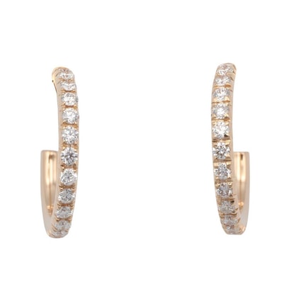 ティファニー TIFFANY&CO メトロフープ ピアス ダイヤ スモール ピアス ジュエリー K18PG(ピンクゴールド) ダイヤモンド レディース クリア系 / ゴールド系 【中古】
