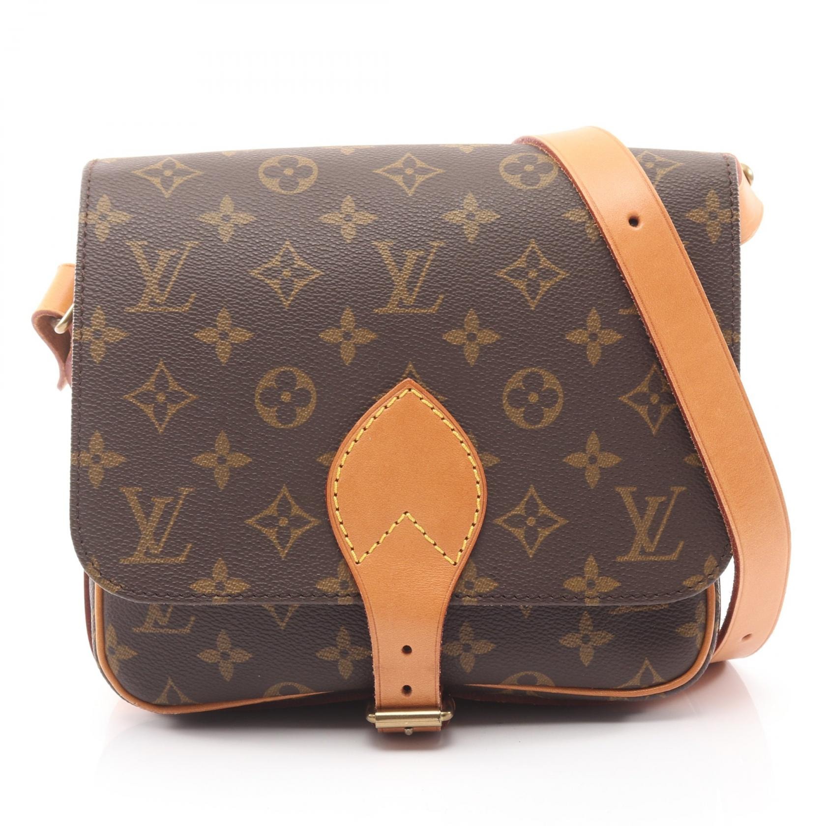ルイ・ヴィトン LOUIS VUITTON カルトシエールMM ショルダーバッグ バッグ PVCコーティングキャンバス レザー モノグラム レディース ブラウン系 M51253 【中古】