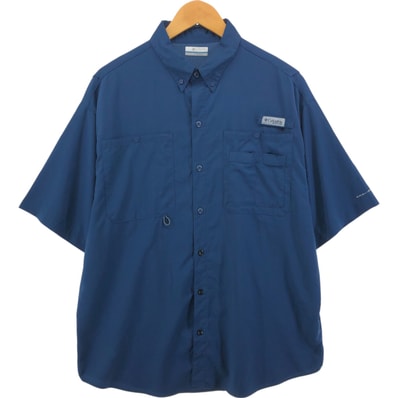 古着 コロンビア Columbia PFG OMNI-SHADE オムニシェイド ボタンダウン 半袖 フィッシングシャツ メンズL相当/eaa554592