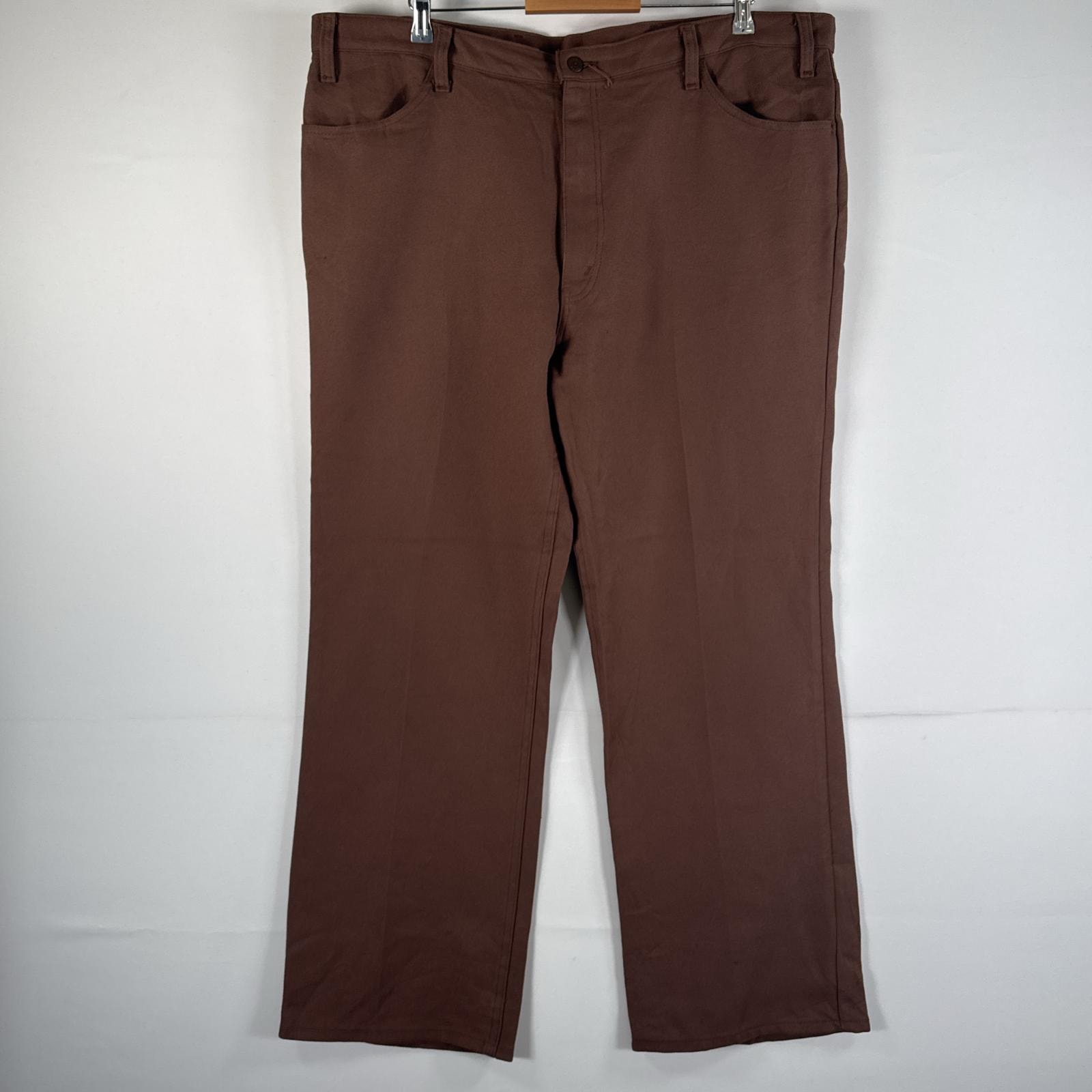 古着 90's/90年代 リーバイス Levi's USA製 スラックスパンツ ランチャーパンツ フレア ブーツカット ポリエステル w44 L30 ブラウン メンズ