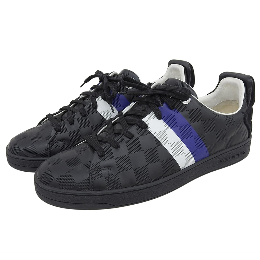 ルイヴィトン ダミエライン ローカット スニーカー シューズ メンズ ブラック×ホワイト×ブルー 7 MS1115 7