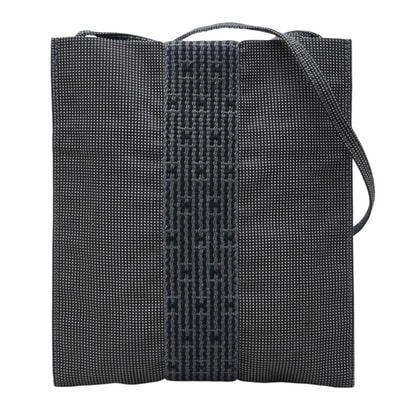 エルメス エールライン 斜め掛け ショルダーバッグ ポシェット グレー キャンバス レディース HERMES 中古