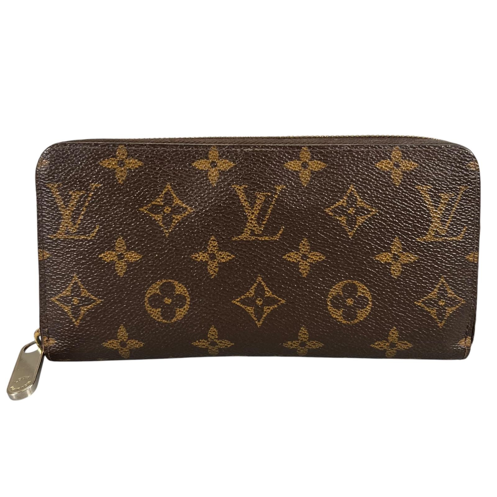 LOUIS VUITTON ルイ・ヴィトン ジッピーウォレットフューシャ 長財布 モノグラムキャンバス ブラウン レディース【中古】