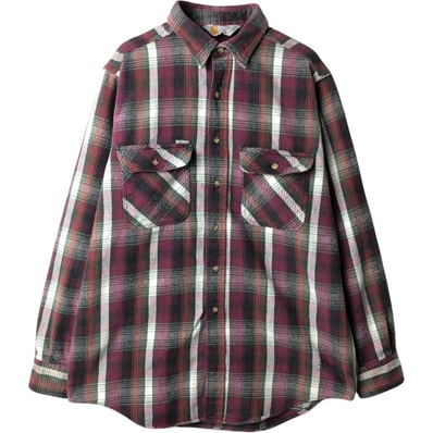 古着 80~90年代 カーハート Carhartt 長袖 フランネルチェックシャツ メンズM相当 ヴィンテージ/eaa637671