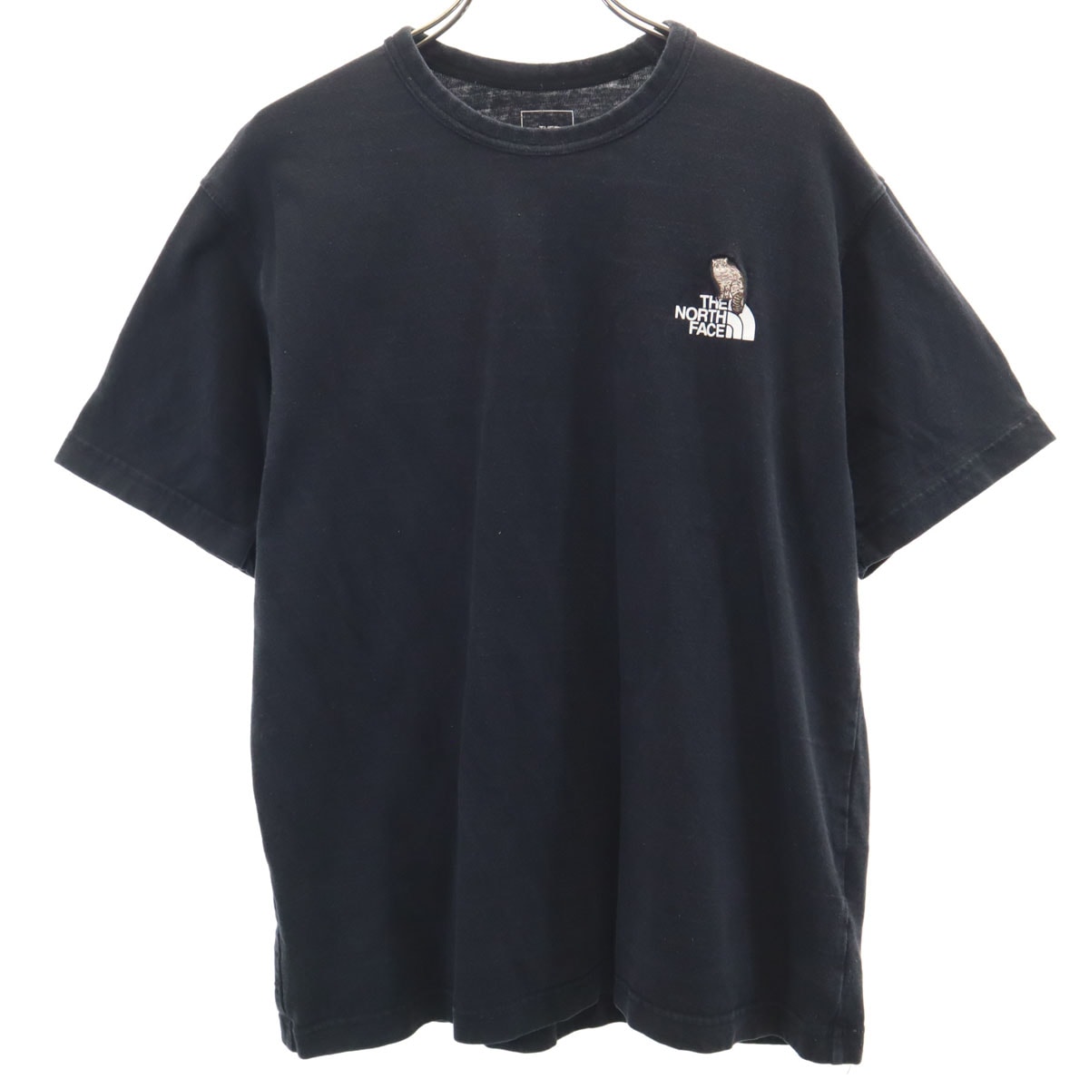 THE NORTH FACE ノースフェイス ネコ刺繍 半袖 ズーピッカー Tシャツ M ブラック NT32534 アウトドア