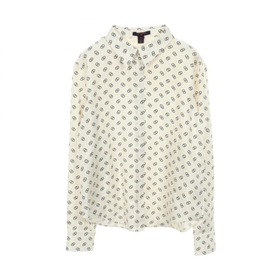 ルイ・ヴィトン LOUIS VUITTON チェーンリンク 長袖 衣料品 トップス シルク メンズ ホワイト系 / ネイビー系 RW221J LV7 FMBL19 【中古】