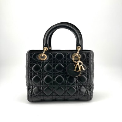 Christian Dior(クリスチャンディオール) レディ ディオール カナージュ ハンドバッグ ブラック