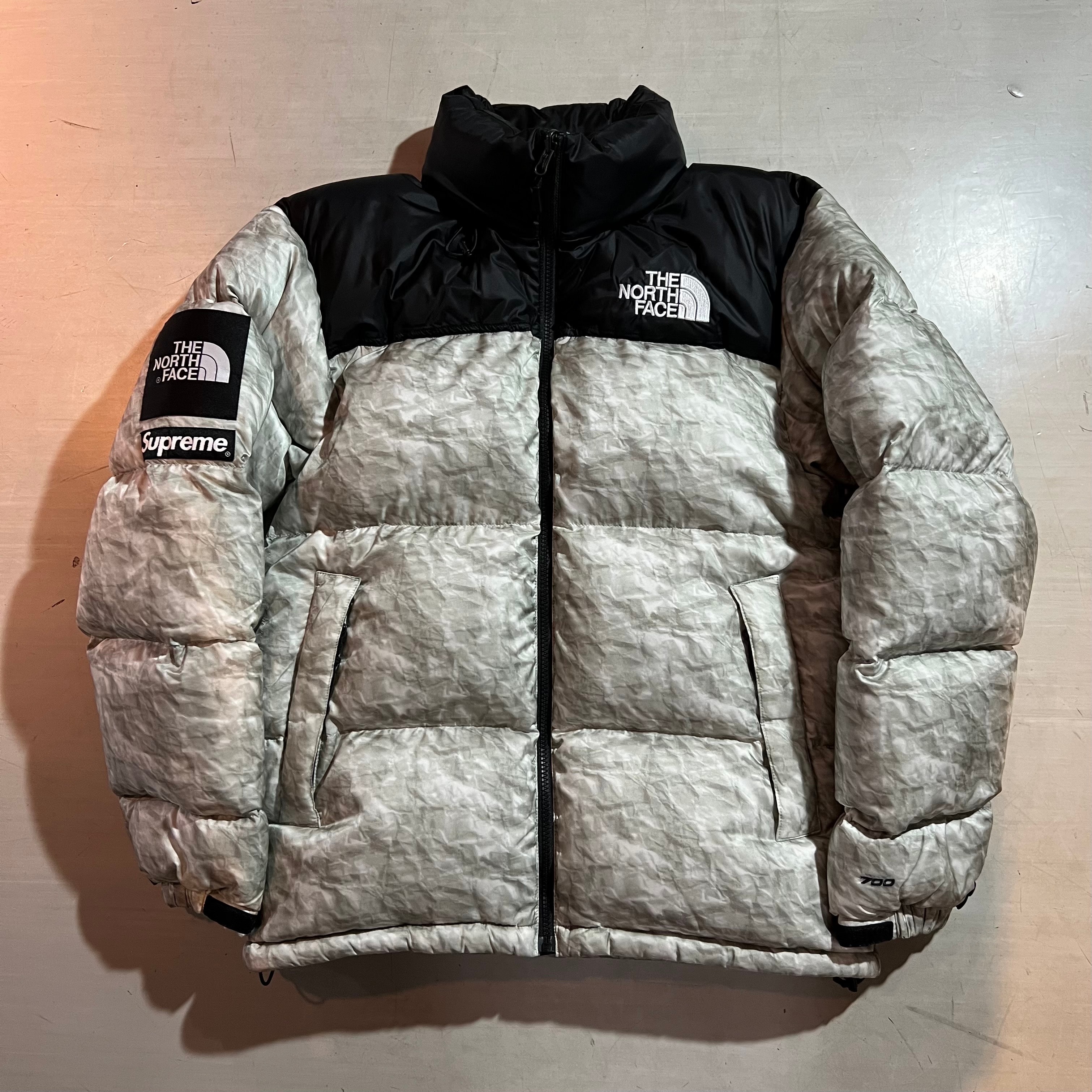 Supreme x The North Face Nuptse Jacket "White Paper Print"