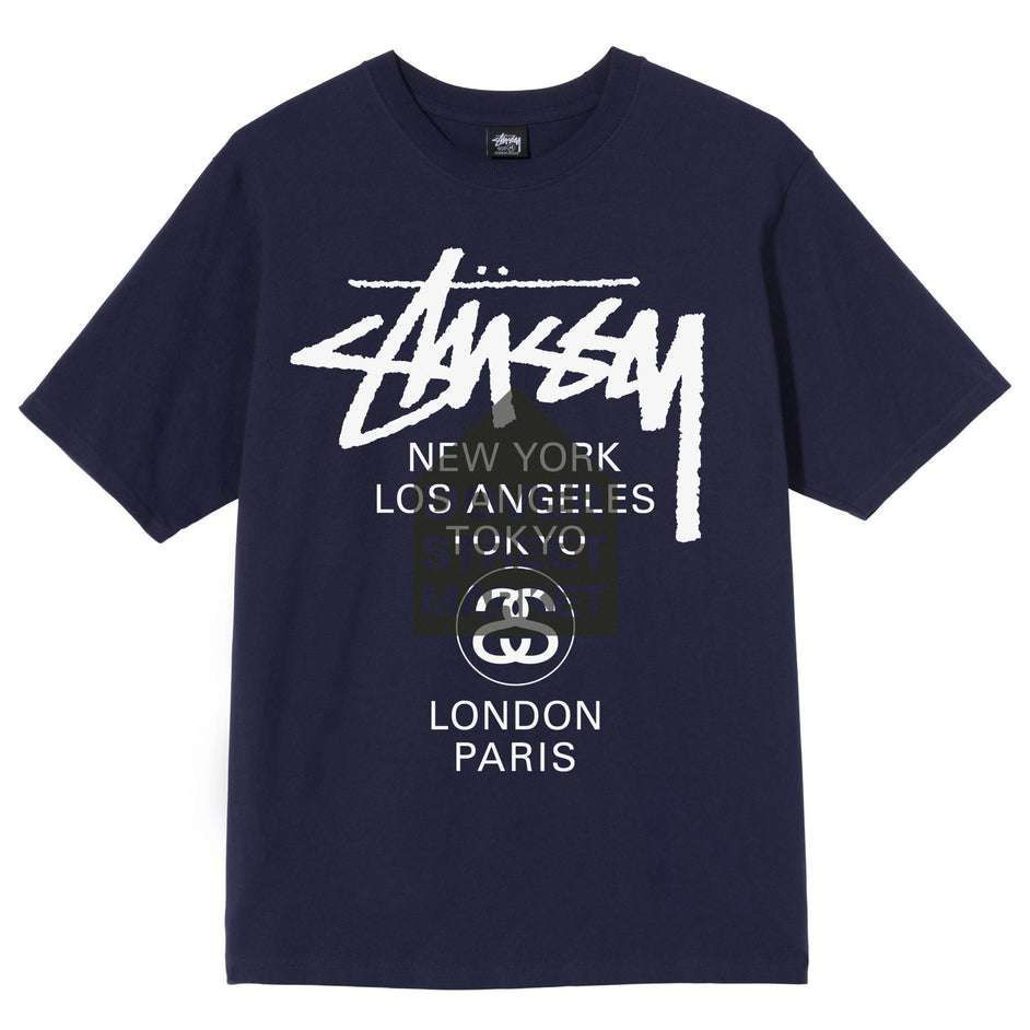 Stussy DSM WORLD TOUR S/S TEE NAVY