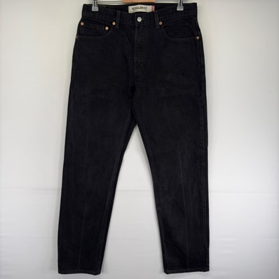 古着 リーバイス Levi's デニム パンツ Gパン ジッパーフライ 5ポケット ブラックデニム 505 ジーンズ w33 L34 ブラック系 メンズ