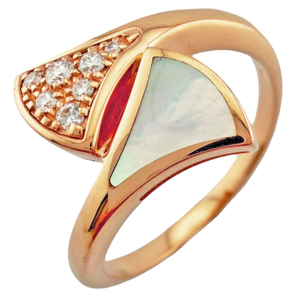 ブルガリ ティーヴァドリーム リング 指輪 14.5号 18金 K18ピンクゴールド マザーオブパール レディース BVLGARI 中古