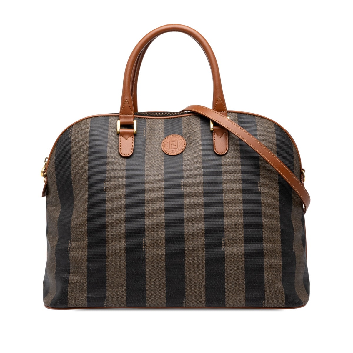 フェンディ ペカン ハンドバッグ 2WAY ショルダーバッグ カーキ系 PVC レザー レディース FENDI 中古