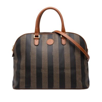 フェンディ ペカン ハンドバッグ 2WAY ショルダーバッグ カーキ系 PVC レザー レディース FENDI 中古