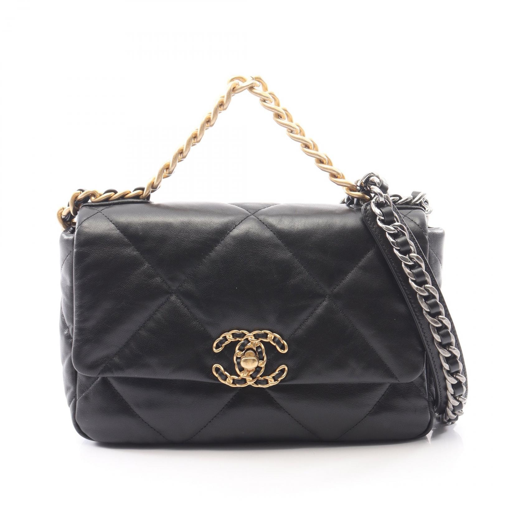 シャネル CHANEL 19 ディズヌフ マトラッセ 2WAY ショルダーバッグ バッグ ラムスキン(羊革) レディース ブラック系 AS1160 【中古】