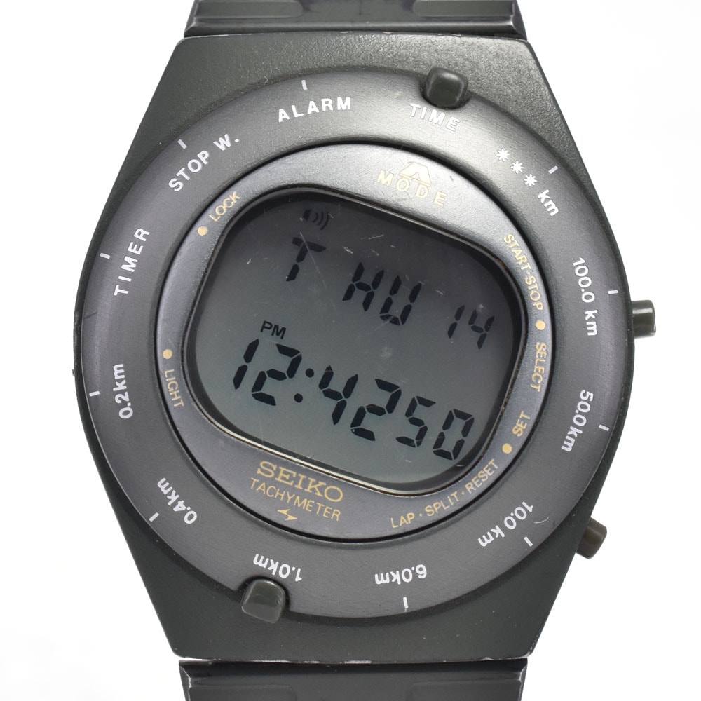 セイコー SEIKO A828-400A ヴィンテージ スピードマスター ジウジアーロ デザイン クォーツ メンズ 腕時計 I#147250