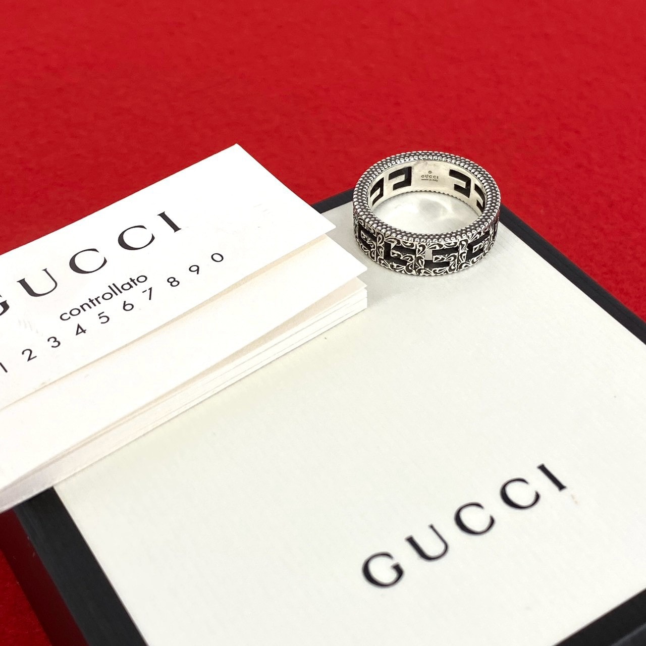 GUCCI グッチ スクエア G アラベスク リング シルバー925 リング・指輪 13号 シルバー
 17574