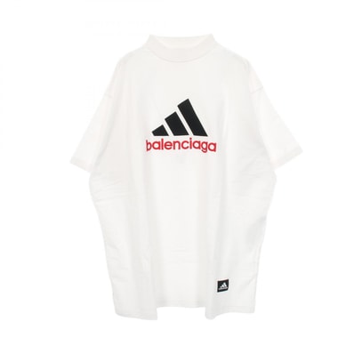 バレンシアガ BALENCIAGA BALENCIAGA × adidas 半袖Tシャツ 衣料品 トップス コットン メンズ ホワイト系 【中古】