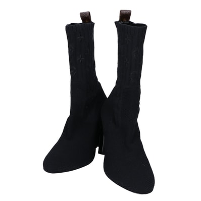 ルイヴィトン 【美品】モノグラム ソックス ヒールブーツ 38