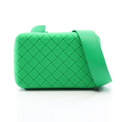 ボッテガヴェネタ BOTTEGA VENETA イントレチャート ショルダーバッグ バッグ ラバー レザー メンズ グリーン系 【中古】