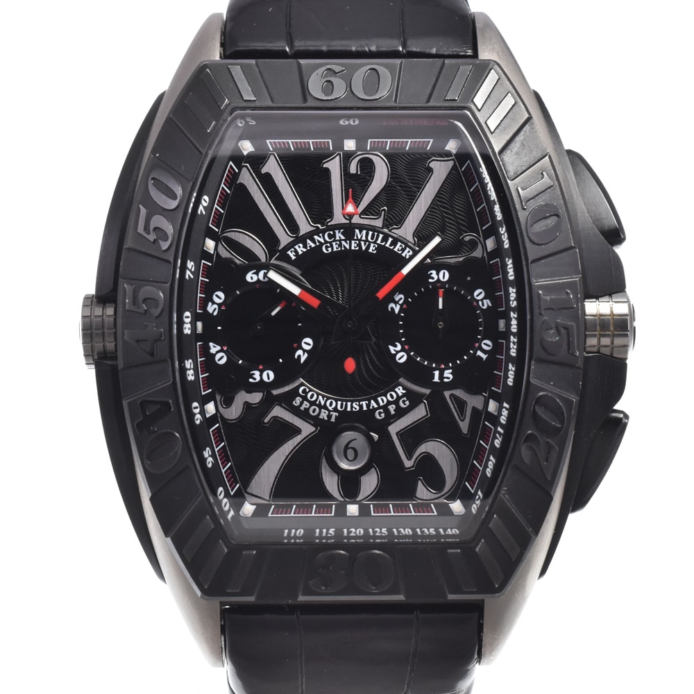 フランクミュラー FRANCK MULLER 9900CCDTGPG コンキスタドール グランプリ ブラック 自動巻き メンズ 腕時計 N#151284