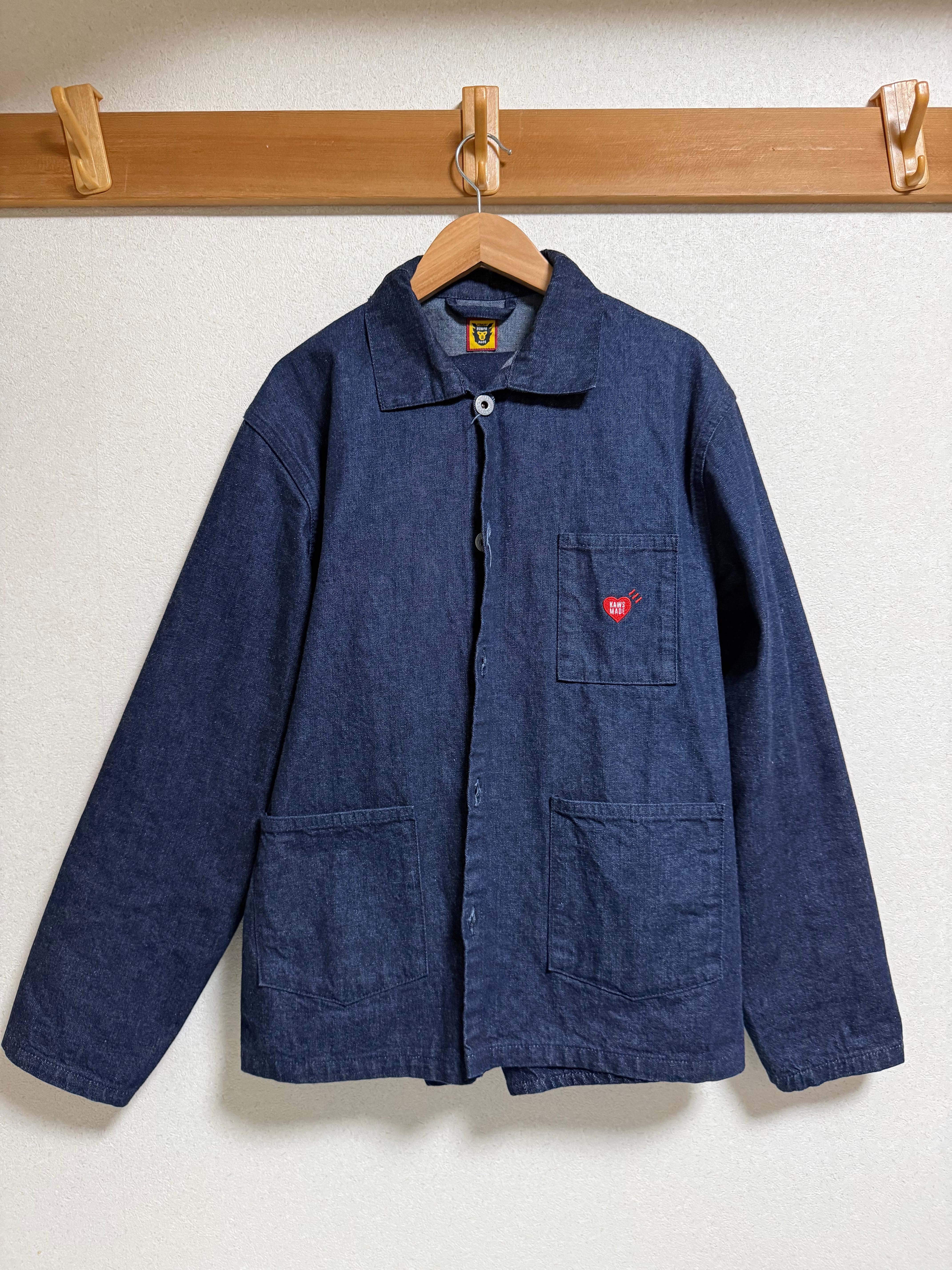 ヒューマンメイド x カウズ カウズ メイド デニム カバーオール ジャケット "インディゴ" XX27JK014