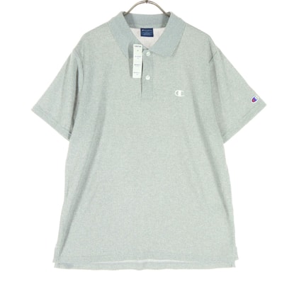 未使用 Champion チャンピオン ワンポイントロゴ 半袖 ポロシャツ L グレー