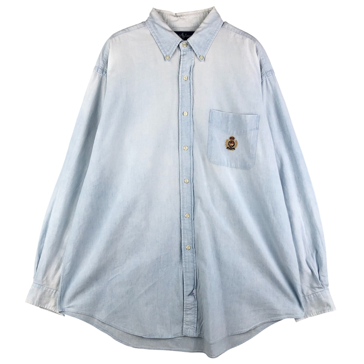 古着 ラルフローレン Ralph Lauren 長袖 ボタンダウン シャンブレーシャツ メンズXL相当/eaa602870