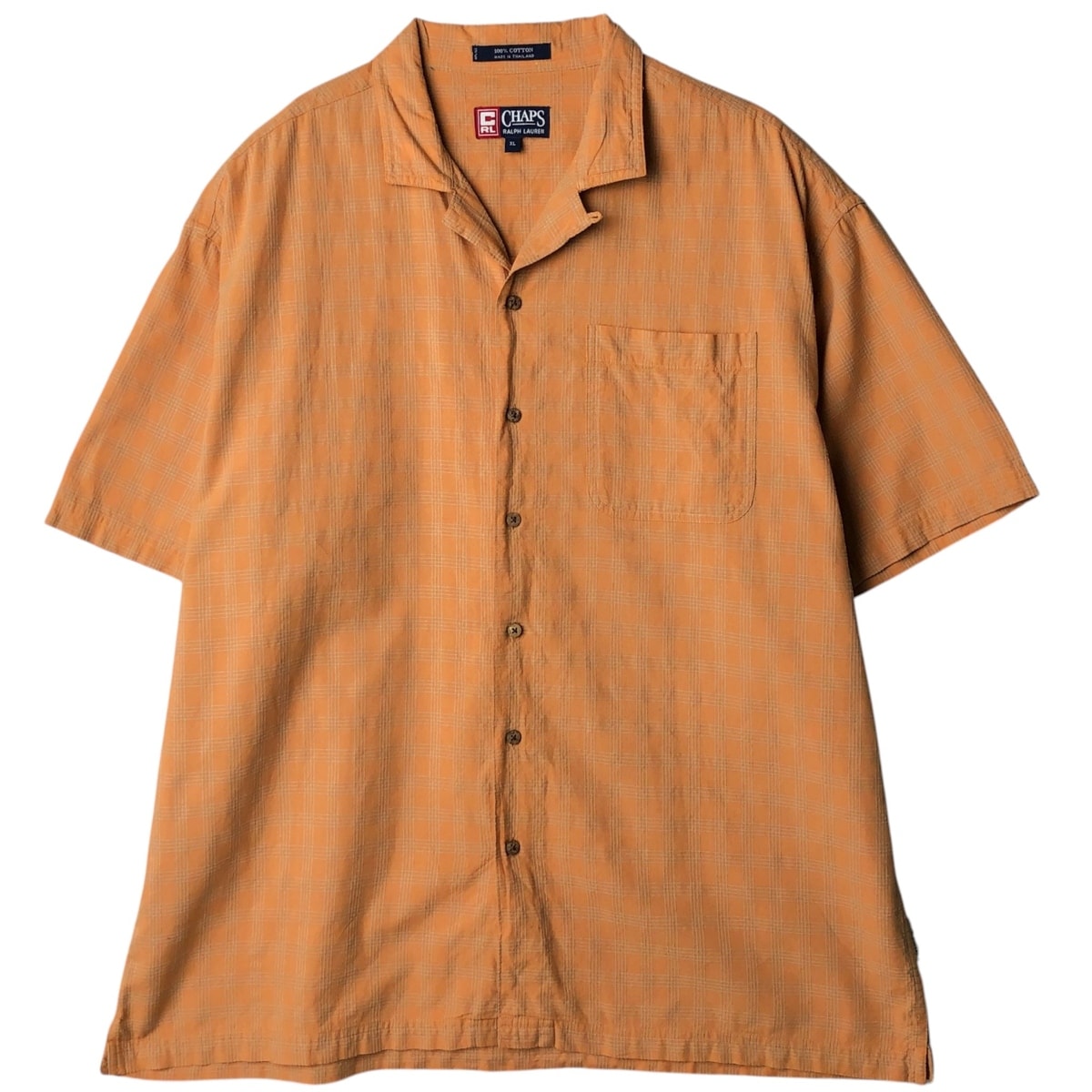 古着 ラルフローレン Ralph Lauren CHAPS チャップス チェック柄 半袖 オープンカラー コットンシャツ ボックスシャツ メンズXL相当/eaa637755