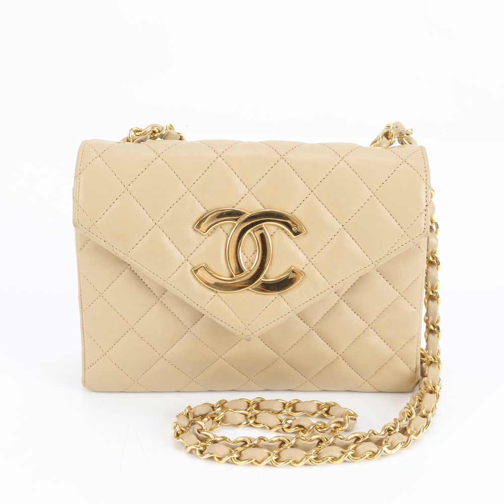 ■極美品 シャネル マトラッセミニ ココマーク チェーン ベージュ