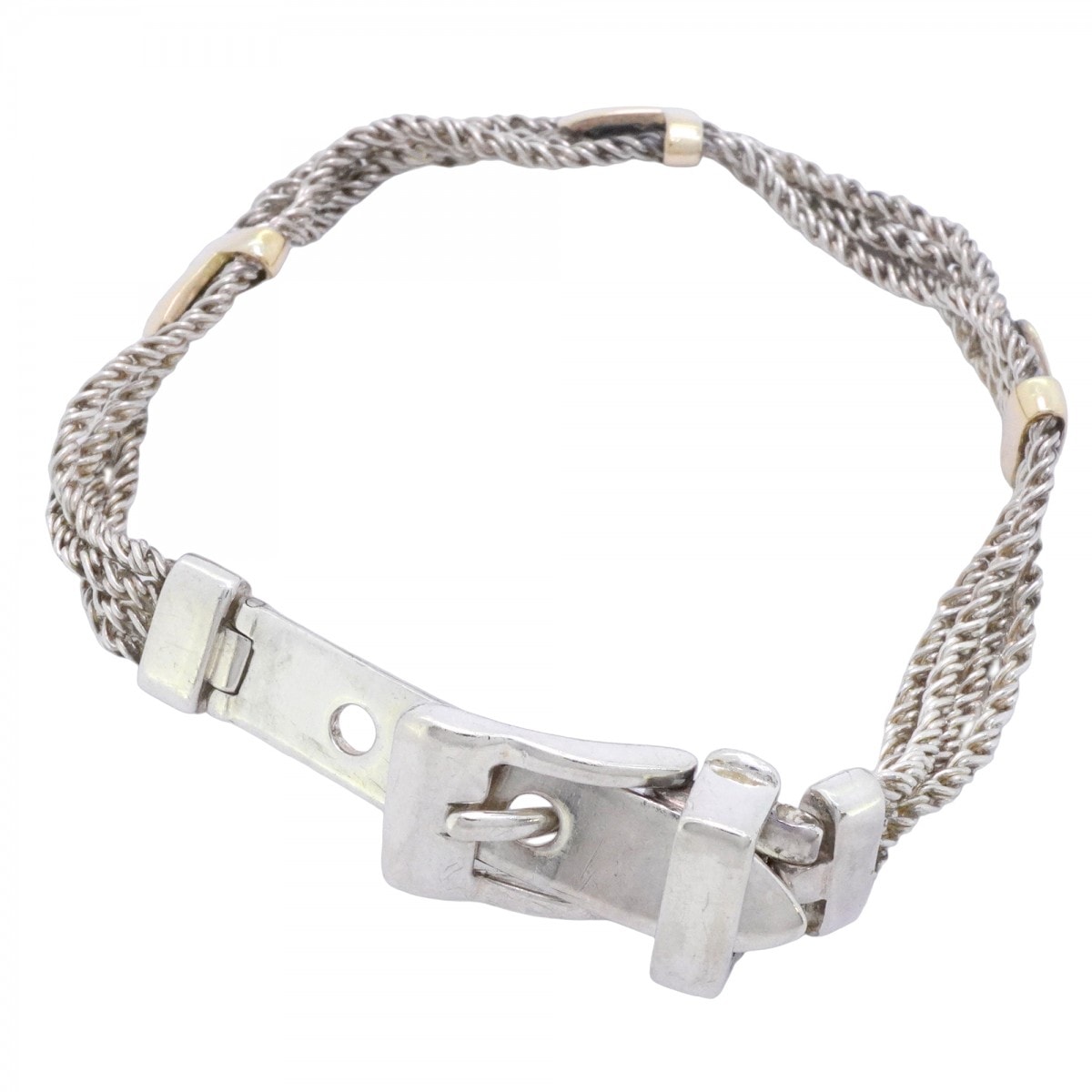 【6jcb0508-k】ティファニー ブレスレット Tロープ K18YG イエローゴールド シルバー925【中古】メンズ レディース ユニセックス