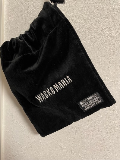WACKO MARIA Velour Drawstring Bag "Black"