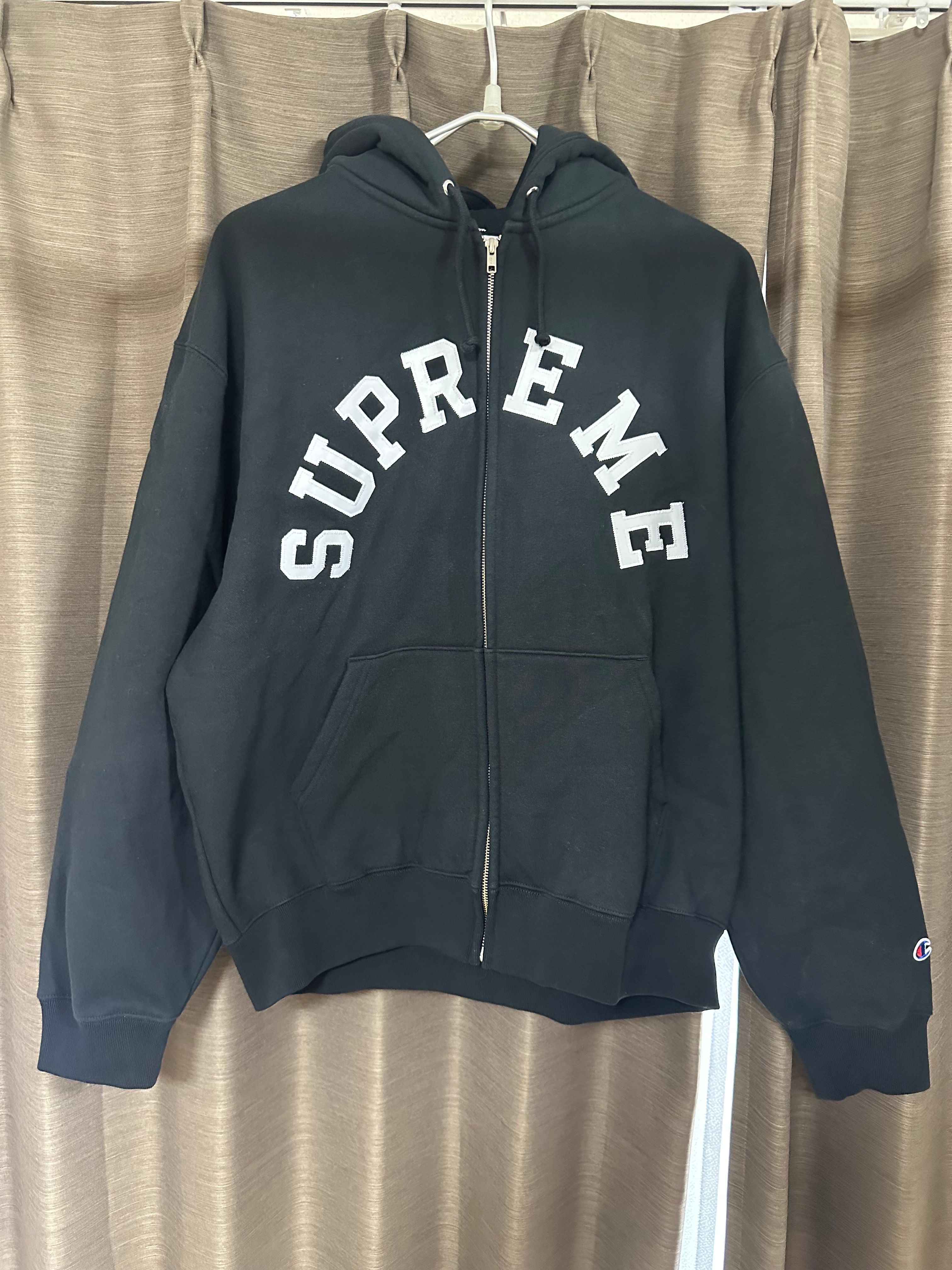 Supreme x Champion Zip Up Hooded Sweatshirt "Black"