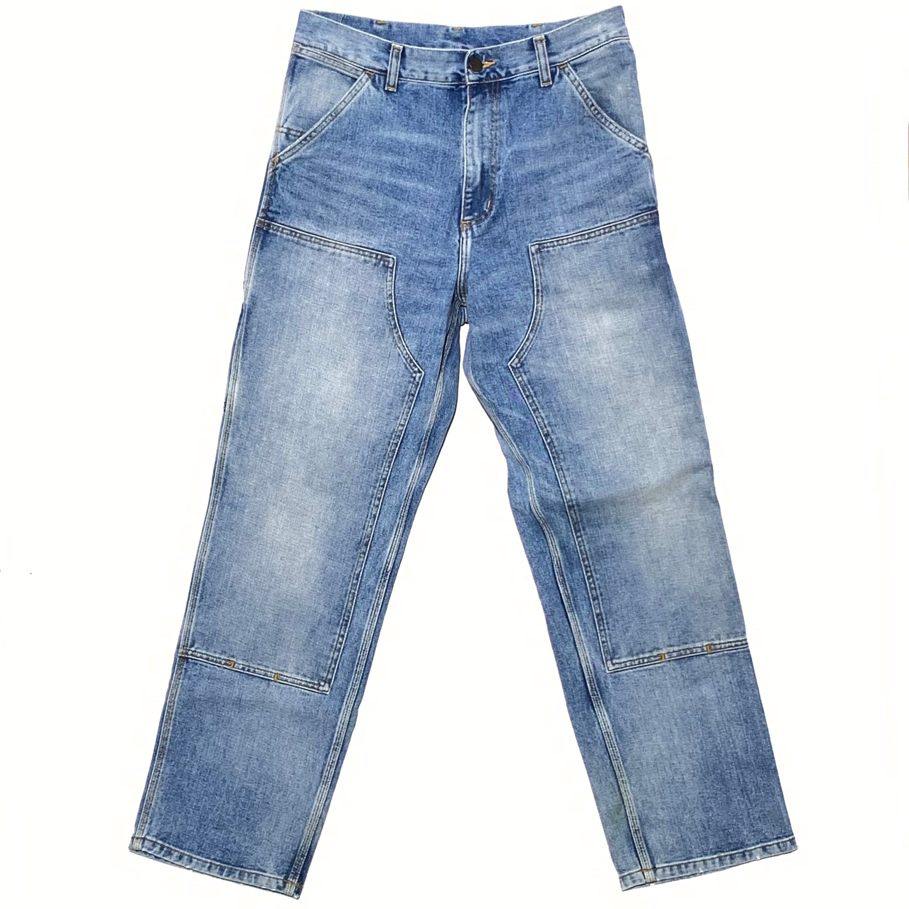 DOUBLE KNEE PANT washed indigo
