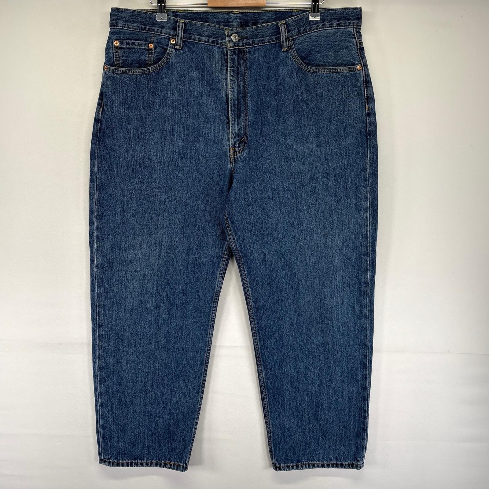 古着 リーバイス Levi's デニム パンツ Gパン ジッパーフライ 5ポケット 大きいサイズ 550 テーパード W42 L29  ブルー系 メンズ