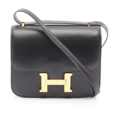 エルメス HERMES コンスタンス3 ミニ ショルダーバッグ バッグ カーフ(牛革) ボックスカーフ □B刻印(1998年製造) レディース ブラック系 【中古】