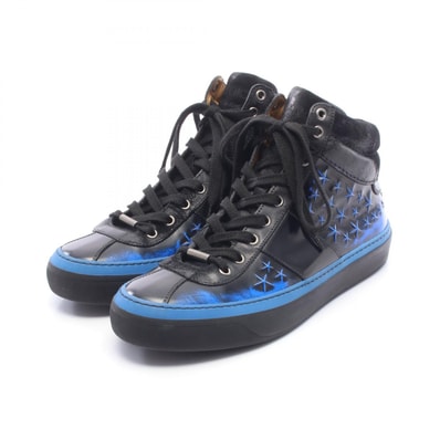 ジミーチュウ JIMMY CHOO スタースタッズ スニーカー 靴 レザー メンズ ブラック系 / ブルー系 【中古】
