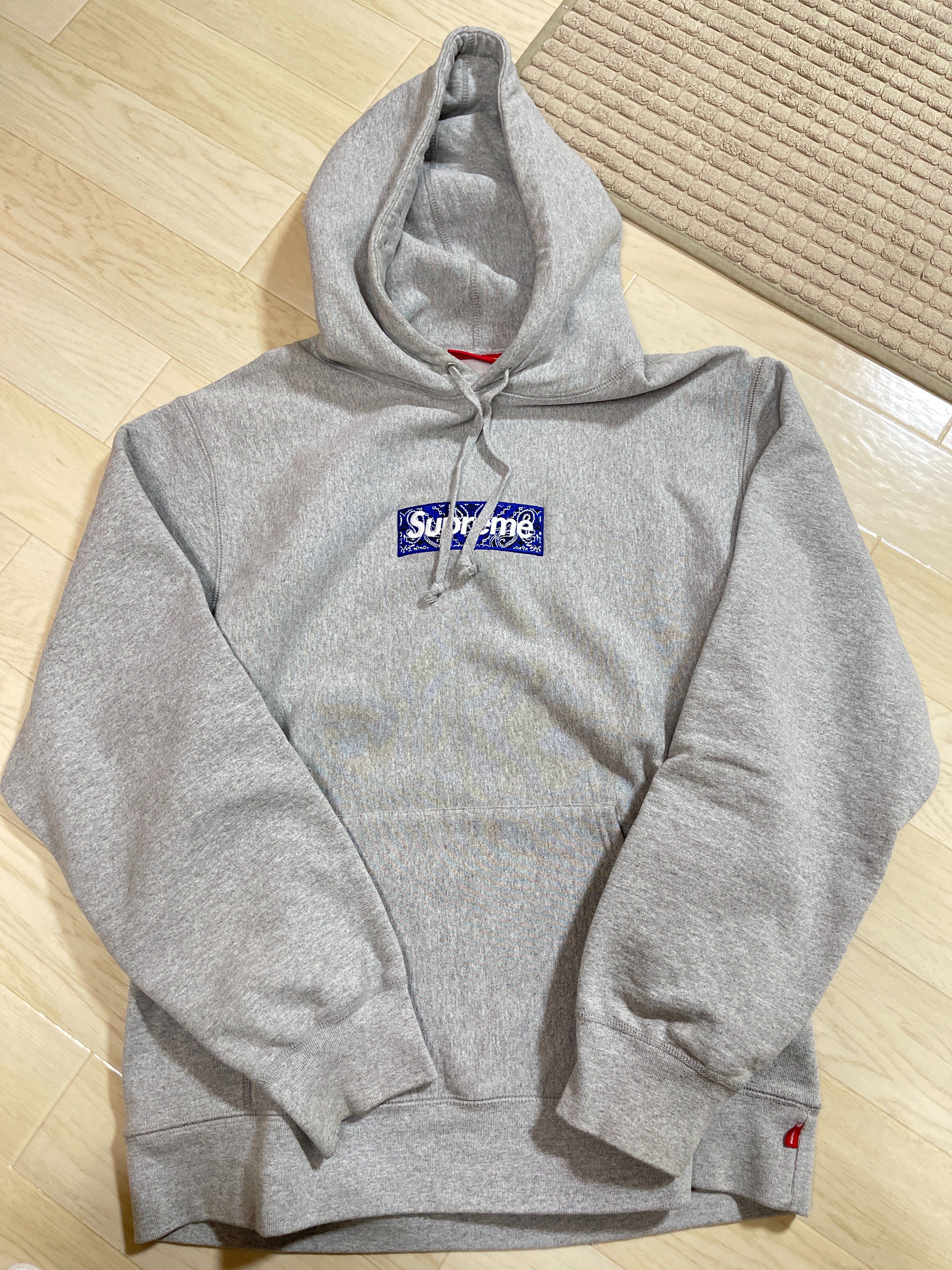 Supreme Bandana Box Logo Hooded Sweatshirt "Grey"