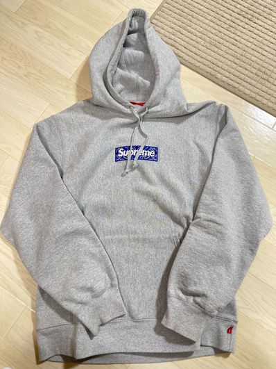 Supreme Bandana Box Logo Hooded Sweatshirt "Grey"