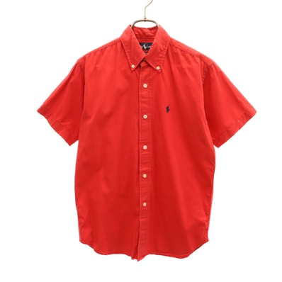 RALPH LAUREN ラルフローレン 半袖 ボタンダウンシャツ 16 レッド