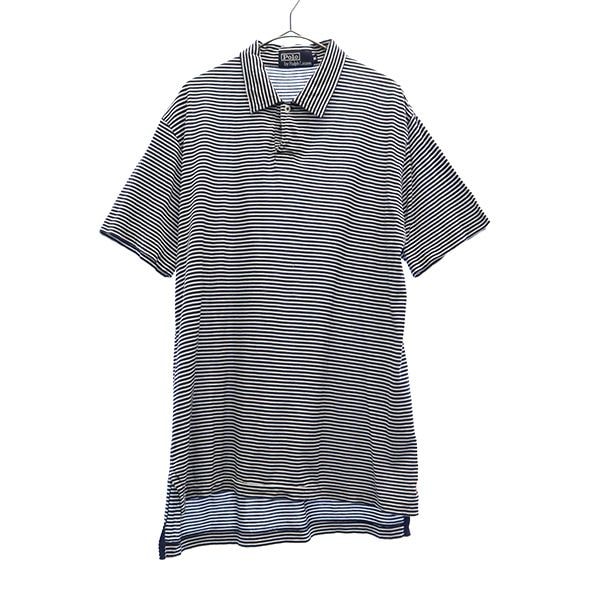 POLO RALPH LAUREN ポロラルフローレン ボーダー 半袖 ポロシャツ M ネイビー×ホワイト