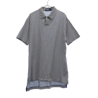 POLO RALPH LAUREN ポロラルフローレン ボーダー 半袖 ポロシャツ M ネイビー×ホワイト