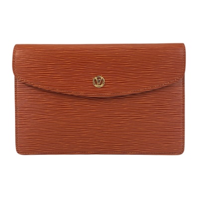 LOUIS VUITTON ルイヴィトン エピ モンテーニュ 27 ブラウン ゴールド金具 レザー クラッチバッグ セカンドバッグ 600140 【中古】